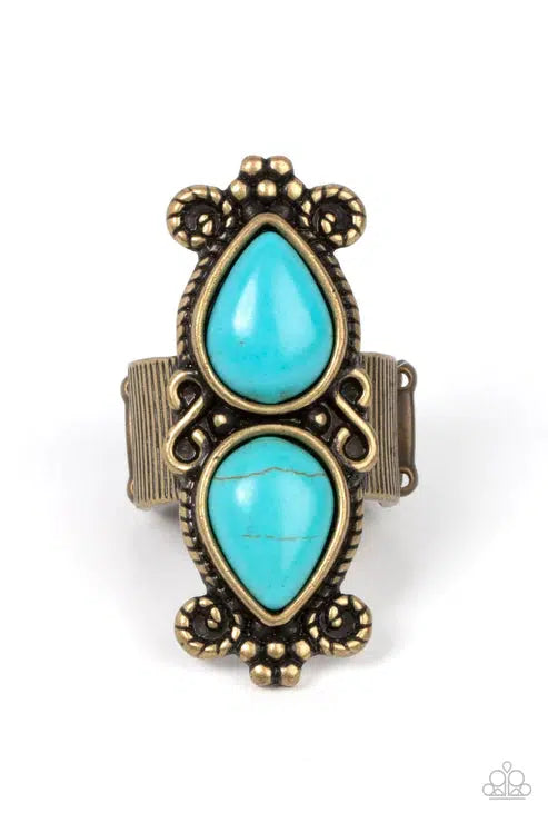 Adobe Garden Brass Ring - Paparazzi Accessories- lightbox - CarasShop.com - Paparazzi Jewelry by Cara Jewels