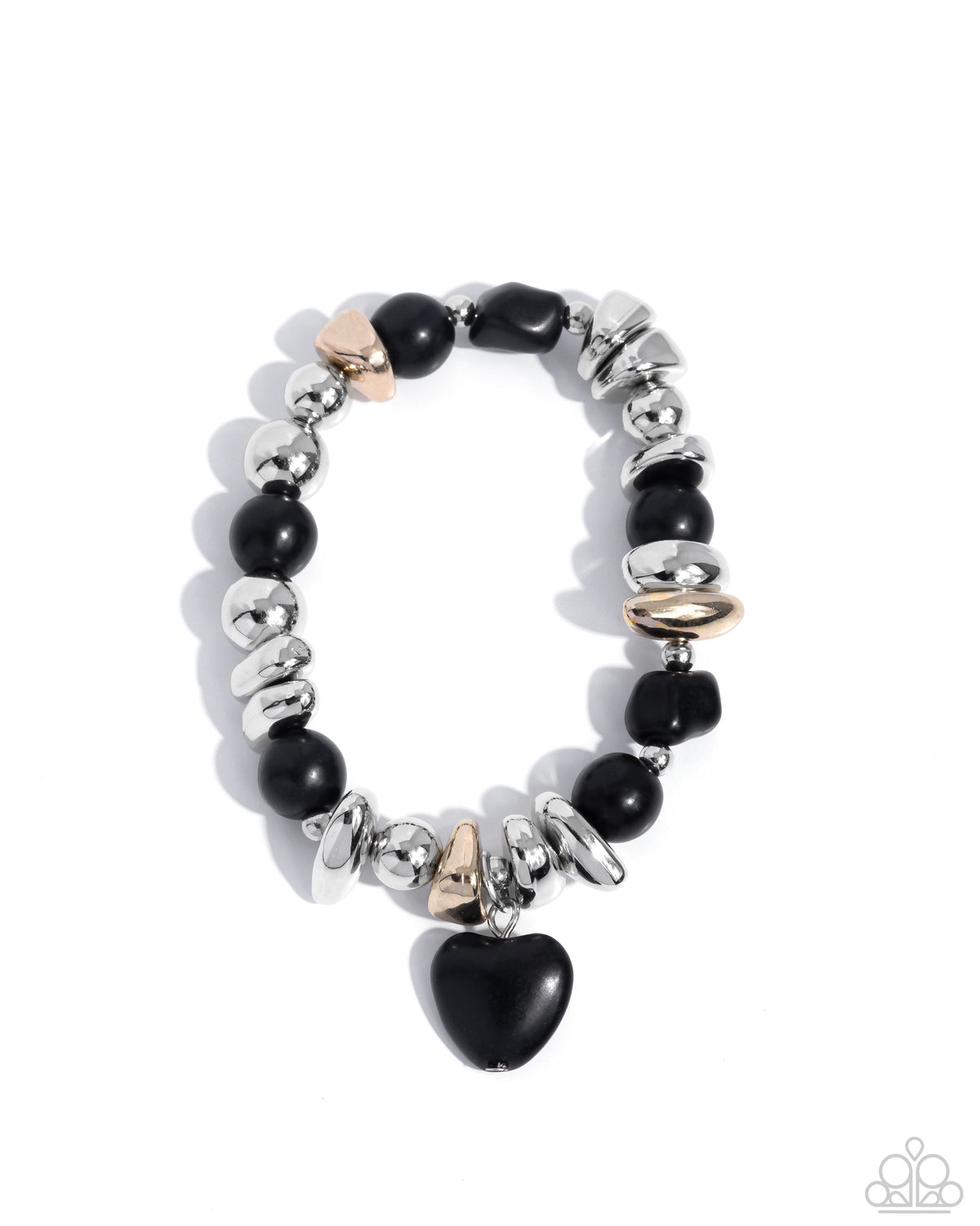 Adorably Asymmetrical Black Stone Bracelet - Paparazzi Accessories- lightbox - CarasShop.com - Paparazzi Jewelry by Cara Jewels
