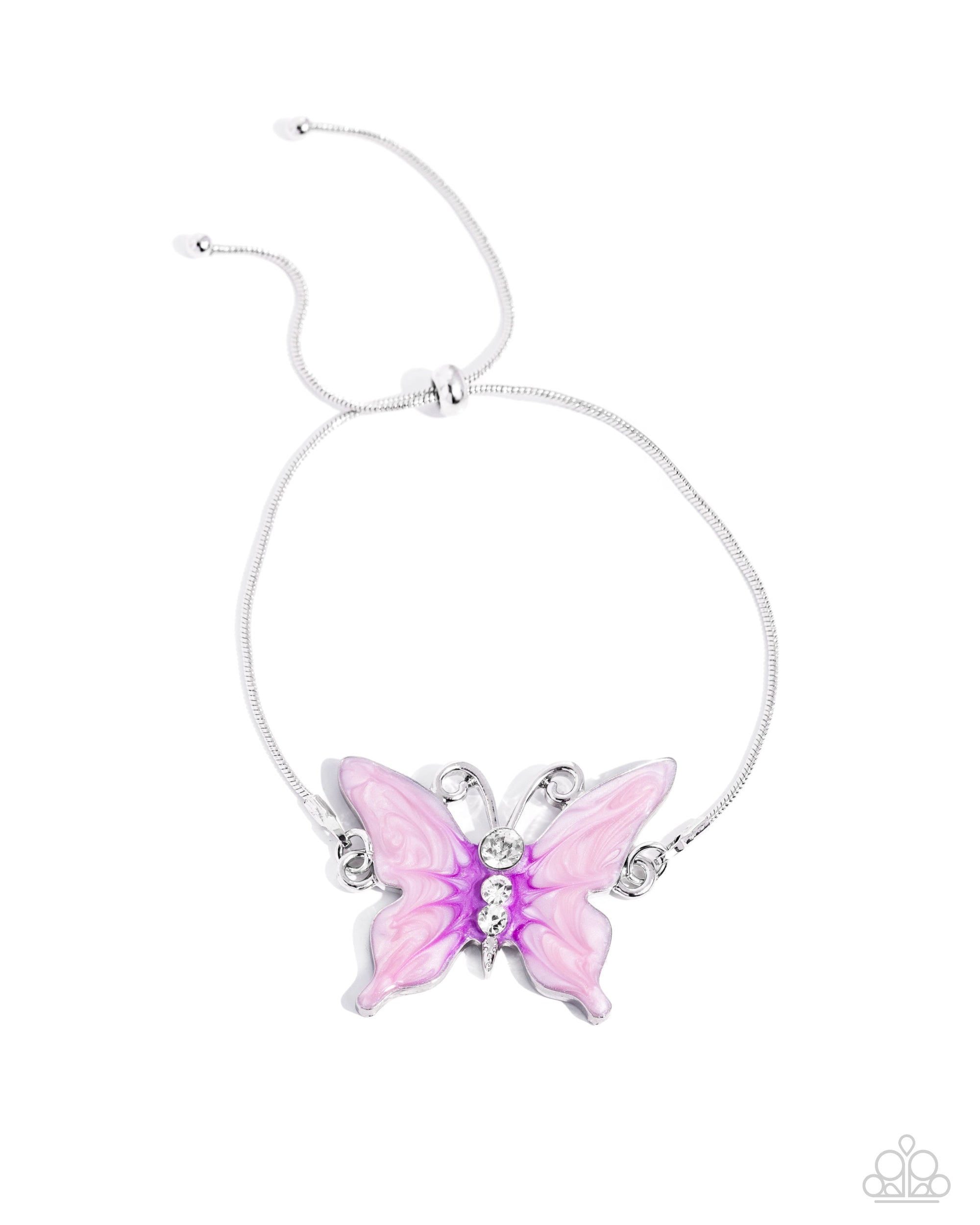 Aerial Adornment Purple Butterfly Bracelet - Paparazzi Accessories- lightbox - CarasShop.com - Paparazzi Jewelry by Cara Jewels