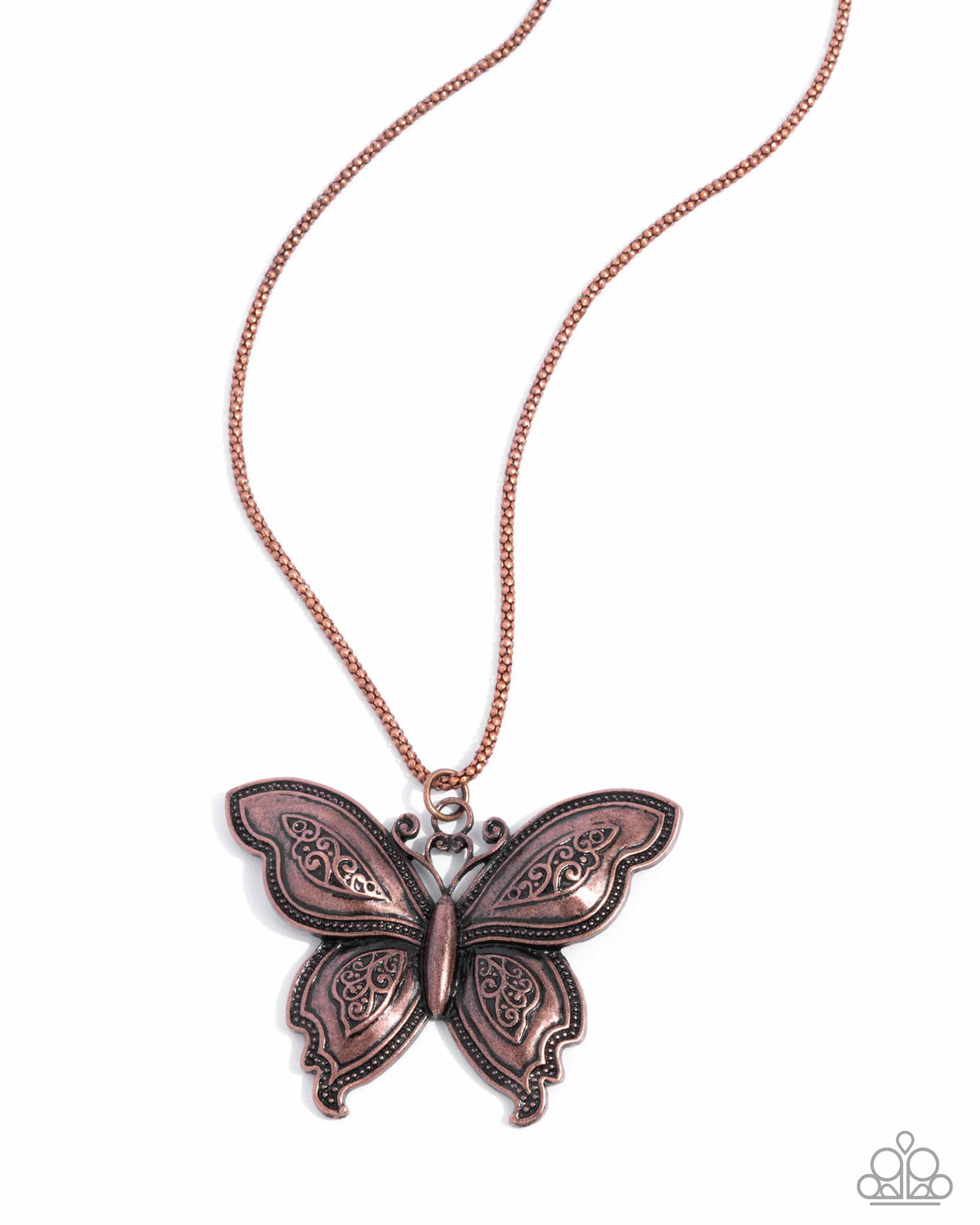 Aerial Attraction Copper Butterfly Necklace - Paparazzi Accessories- lightbox - CarasShop.com - Paparazzi Jewelry by Cara Jewels