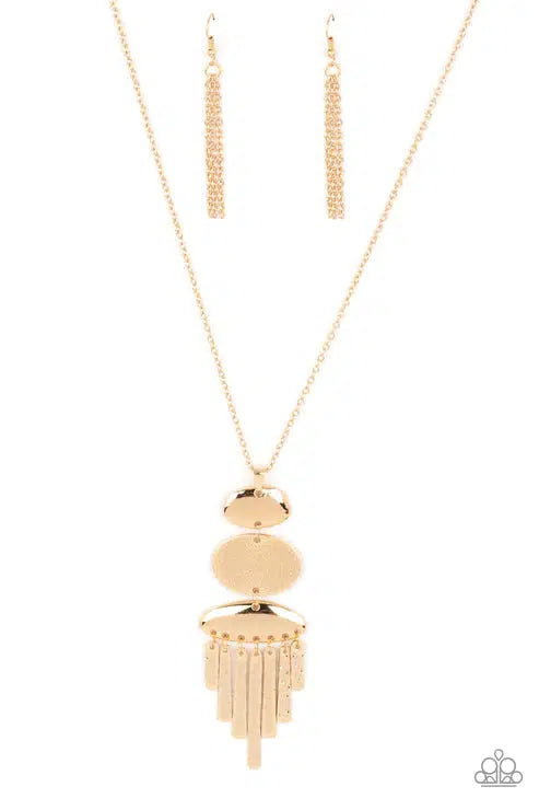 After The ARTIFACT Gold Necklace - Paparazzi Accessories- lightbox - CarasShop.com - Paparazzi Jewelry by Cara Jewels