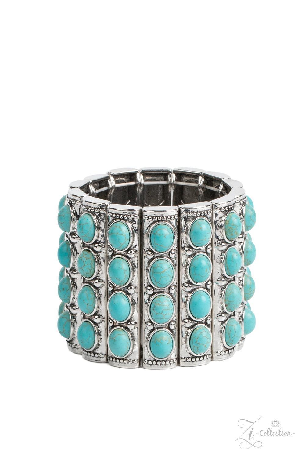 All-Natural Glow Turquoise Blue Stone Zi Collection Bracelet - Paparazzi Accessories- lightbox - CarasShop.com - Paparazzi Jewelry by Cara Jewels