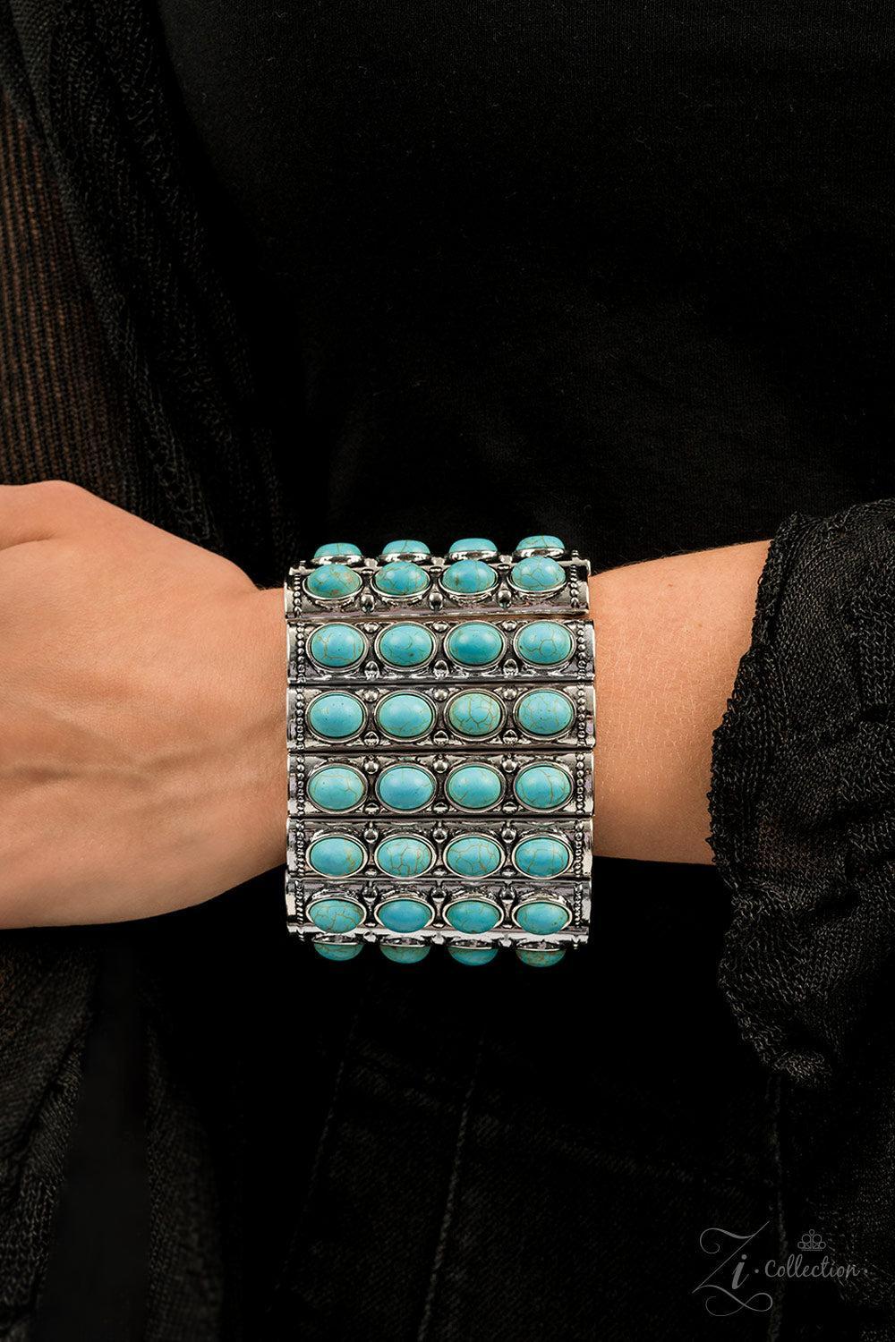 All-Natural Glow Turquoise Blue Stone Zi Collection Bracelet - Paparazzi Accessories- on model - CarasShop.com - Paparazzi Jewelry by Cara Jewels