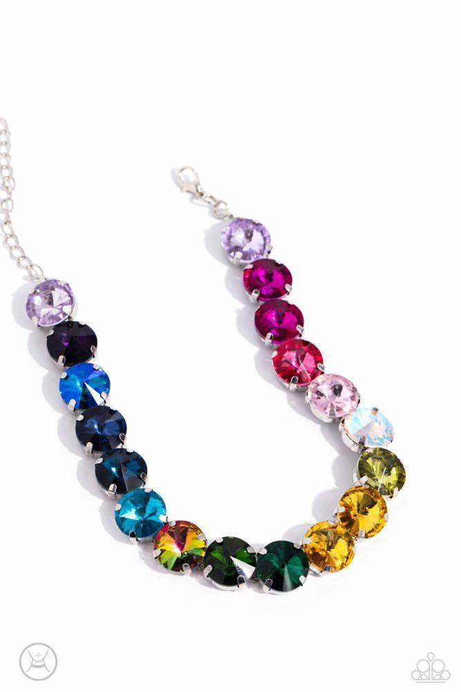 Alluring A-Lister Multi Rhinestone Choker Necklace - Paparazzi Accessories- lightbox - CarasShop.com - Paparazzi Jewelry by Cara Jewels