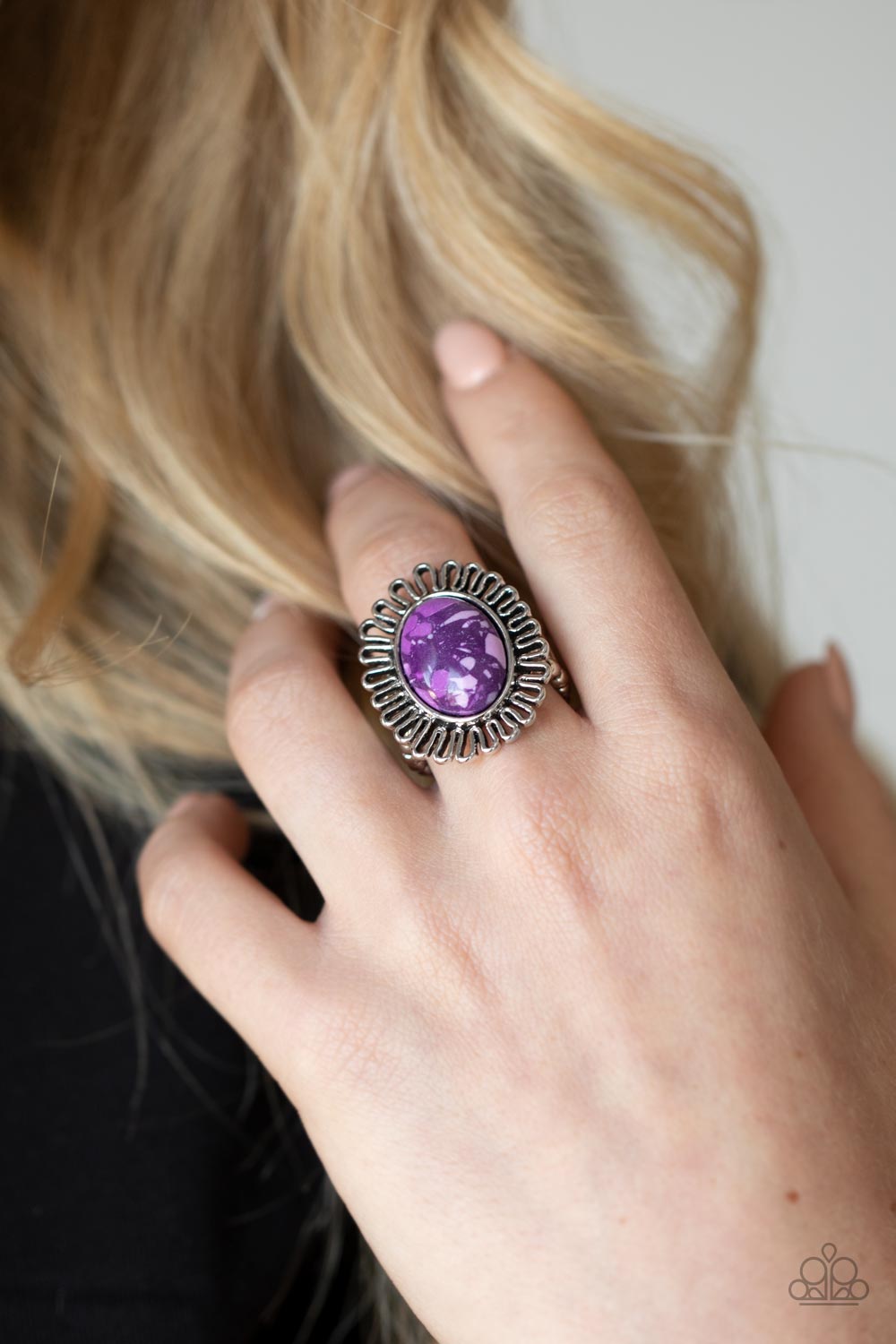 Anasazi Arbor Purple Stone Ring - Paparazzi Accessories- lightbox - CarasShop.com - Paparazzi Jewelry by Cara Jewels