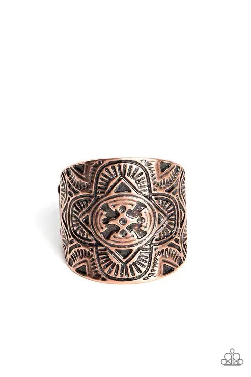 Argentine Arches Copper Ring - Paparazzi Accessories- lightbox - CarasShop.com - Paparazzi Jewelry by Cara Jewels