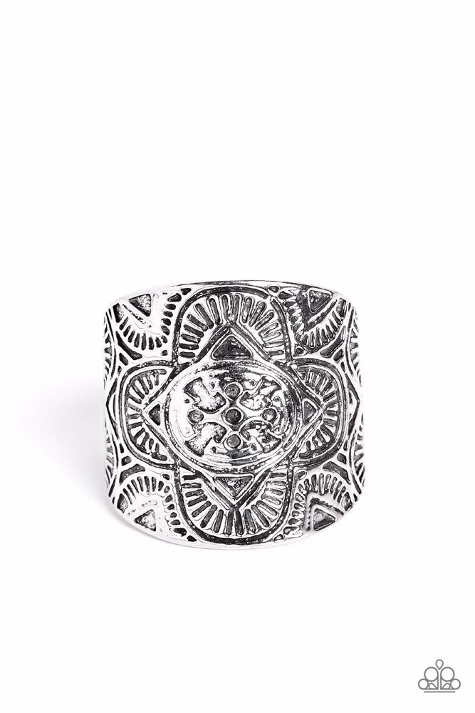 Argentine Arches Silver Ring - Paparazzi Accessories- lightbox - CarasShop.com - Paparazzi Jewelry by Cara Jewels