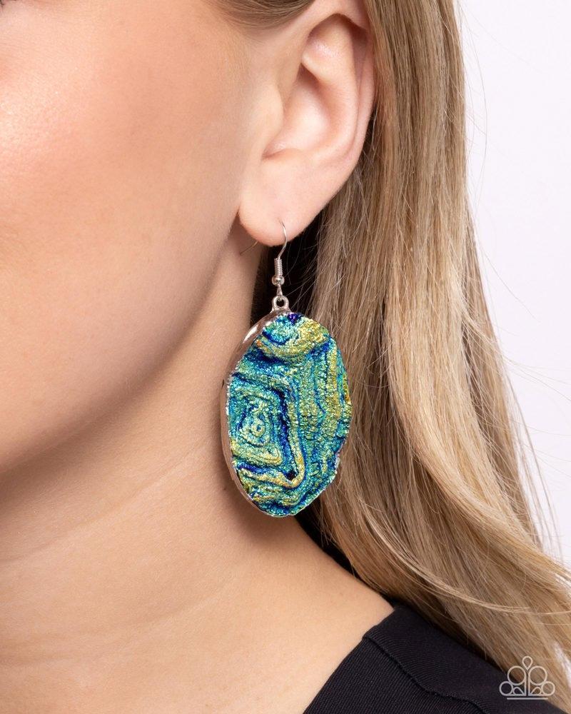 Artistic Avenue Blue UV Shimmer Earrings - Paparazzi Accessories- lightbox - CarasShop.com - Paparazzi Jewelry by Cara Jewels