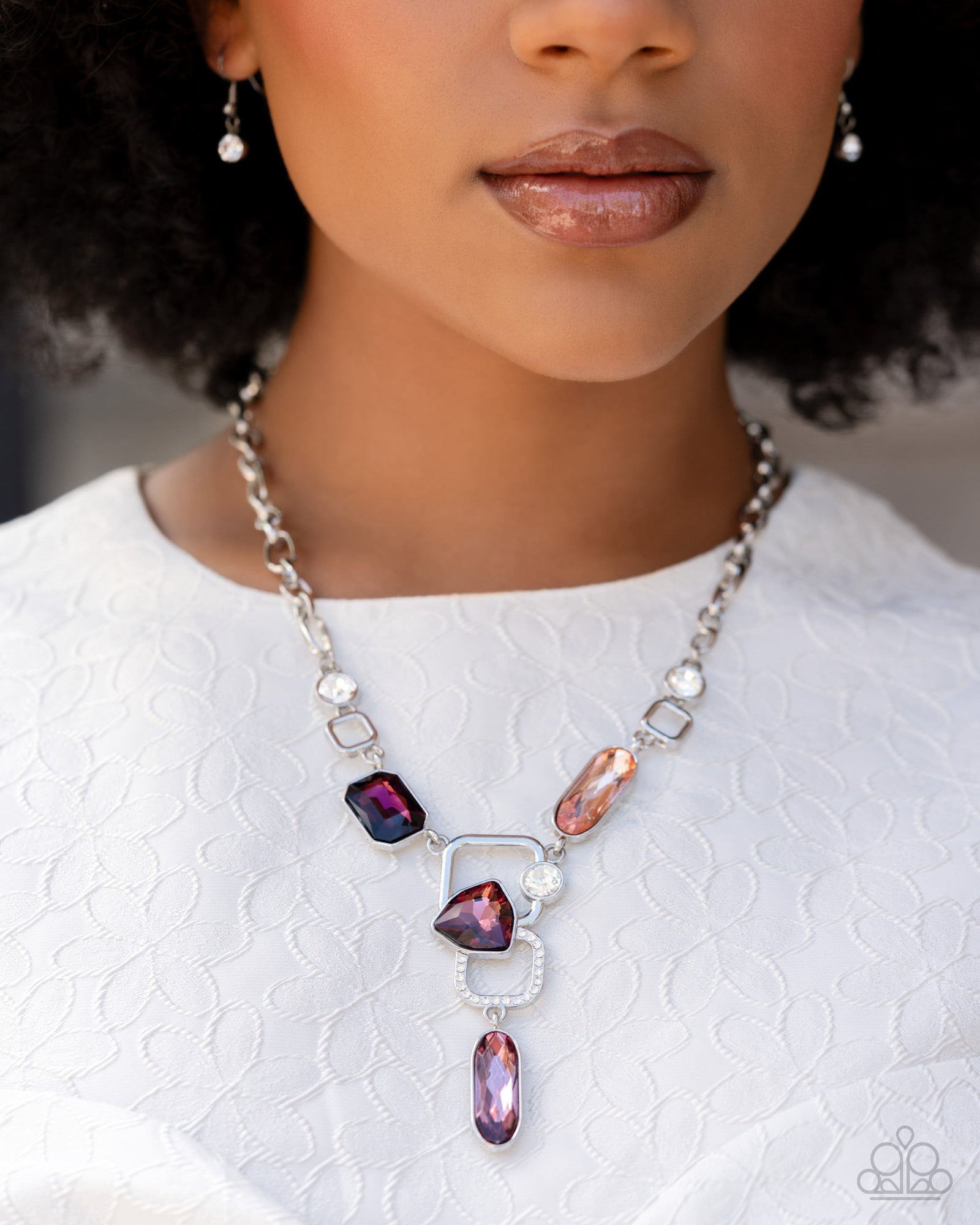 Artistic Elegance Amethyst Purple Rhinestone Necklace - Paparazzi Accessories- lightbox - CarasShop.com - Paparazzi Jewelry by Cara Jewels