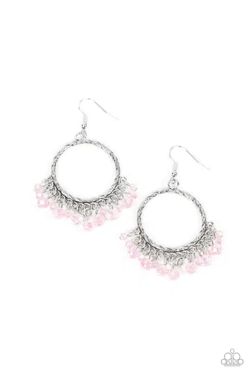As If By Magic Pink Earrings - Paparazzi Accessories- lightbox - CarasShop.com - Paparazzi Jewelry by Cara Jewels