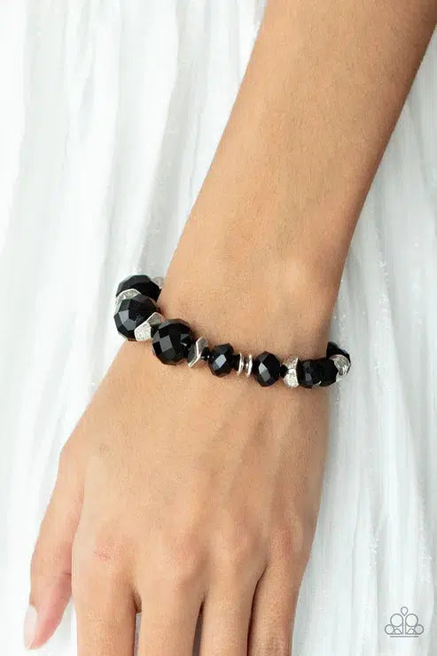 Astral Auras Black Bracelet - Paparazzi Accessories- on model - CarasShop.com - Paparazzi Jewelry by Cara Jewels
