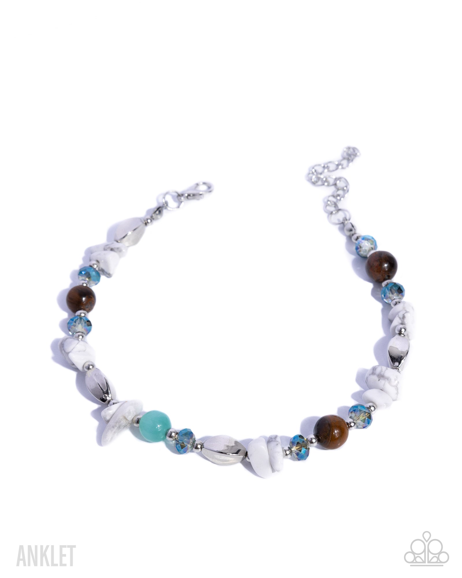 Authentic Academy Multi Stone Anklet - Paparazzi Accessories- lightbox - CarasShop.com - Paparazzi Jewelry by Cara Jewels