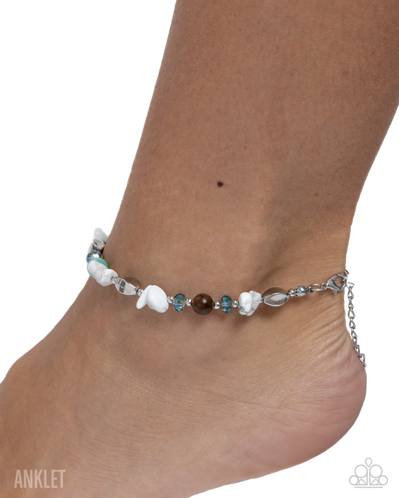 Authentic Academy Multi Stone Anklet - Paparazzi Accessories- lightbox - CarasShop.com - Paparazzi Jewelry by Cara Jewels