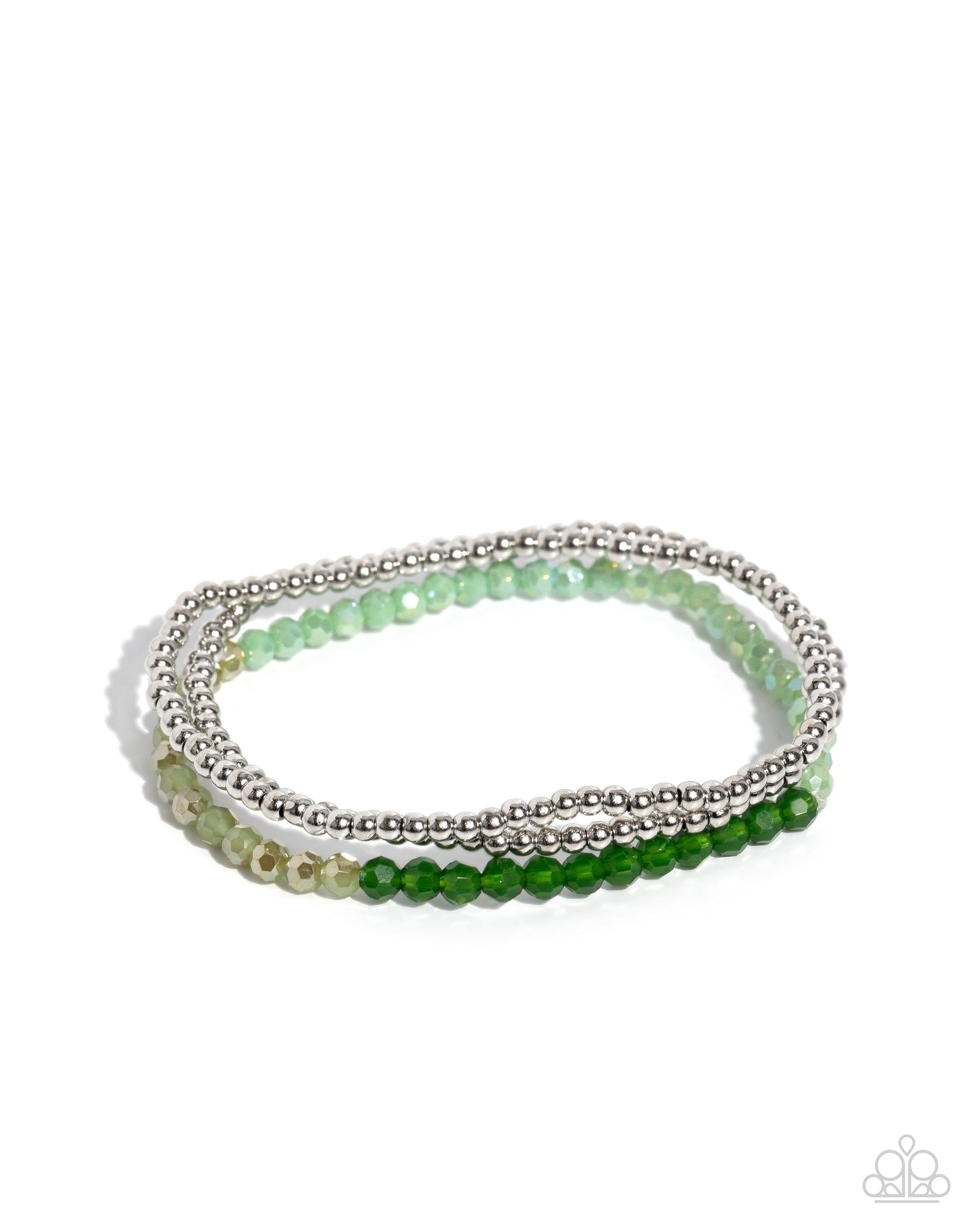 Backstage Beading Green Bracelet - Paparazzi Accessories- lightbox - CarasShop.com - Paparazzi Jewelry by Cara Jewels
