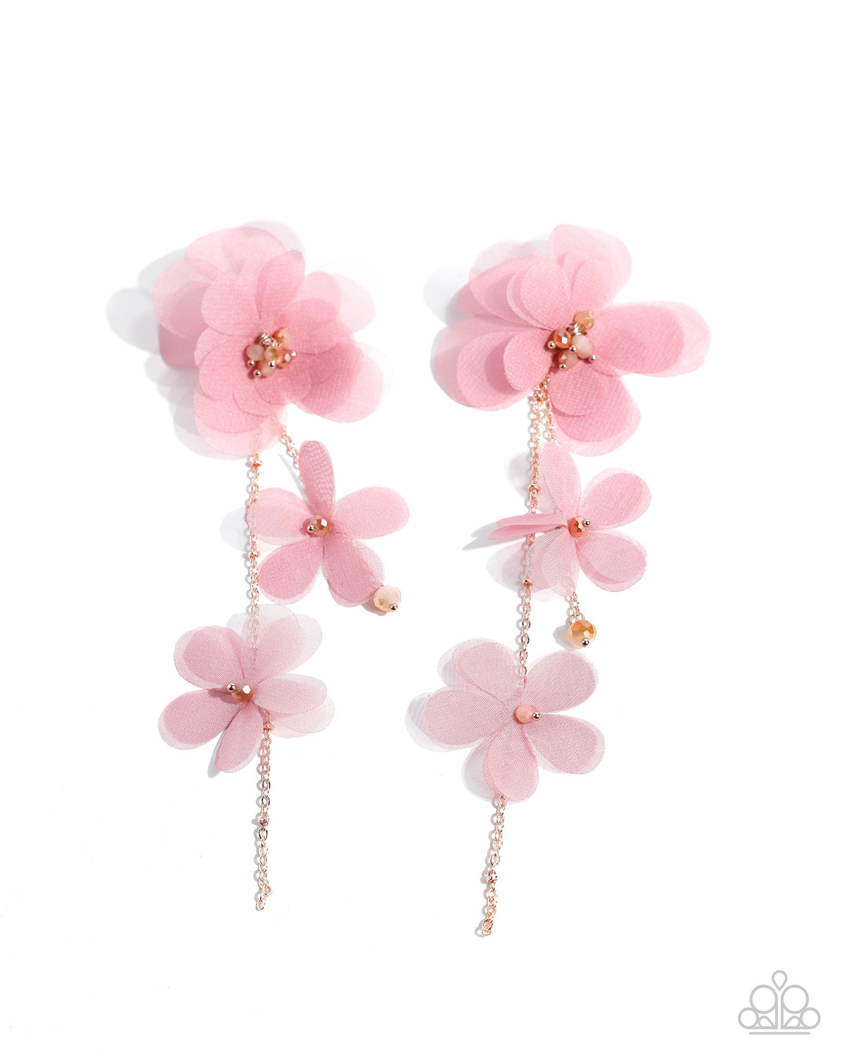 Balletcore Pink Flower Earrings - Paparazzi Accessories- lightbox - CarasShop.com - Paparazzi Jewelry by Cara Jewels