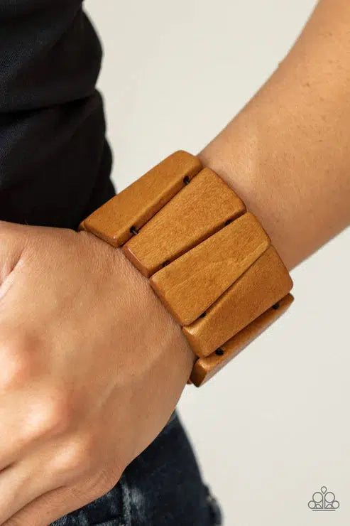 Barbados Backdrop Brown Bracelet - Paparazzi Accessories- lightbox - CarasShop.com - Paparazzi Jewelry by Cara Jewels