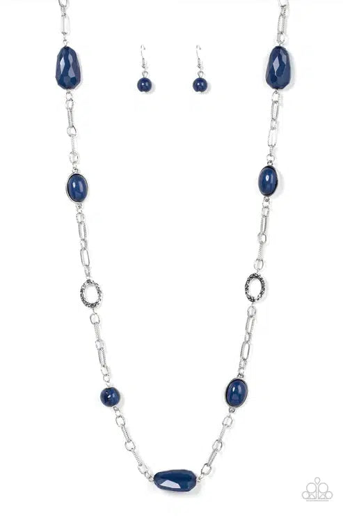 Barcelona Bash Blue Necklace - Paparazzi Accessories- lightbox - CarasShop.com - Paparazzi Jewelry by Cara Jewels