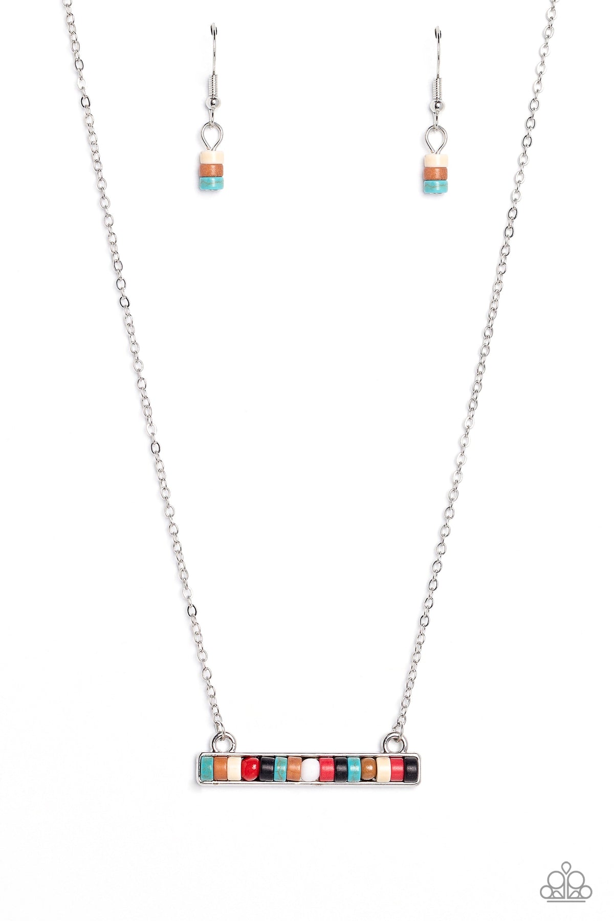 Barred Bohemian Multi Necklace - Paparazzi Accessories- lightbox - CarasShop.com - Paparazzi Jewelry by Cara Jewels