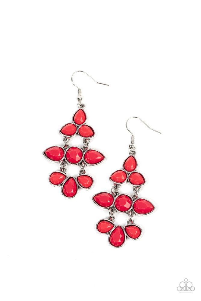 Bay Breezin' Red Earrings - Paparazzi Accessories- lightbox - CarasShop.com - Paparazzi Jewelry by Cara Jewels