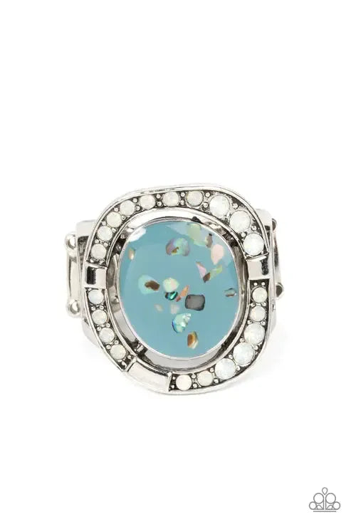 Beach Bijou Blue Ring - Paparazzi Accessories- lightbox - CarasShop.com - Paparazzi Jewelry by Cara Jewels