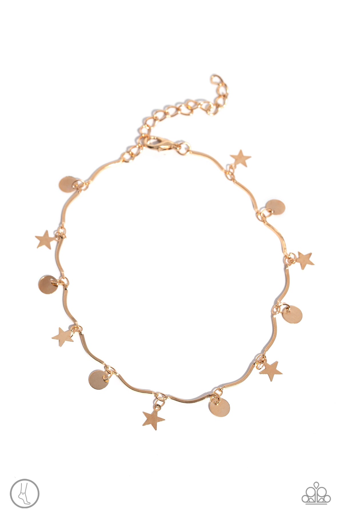 BEACH You To It Gold Anklet - Paparazzi Accessories- lightbox - CarasShop.com - Paparazzi Jewelry by Cara Jewels