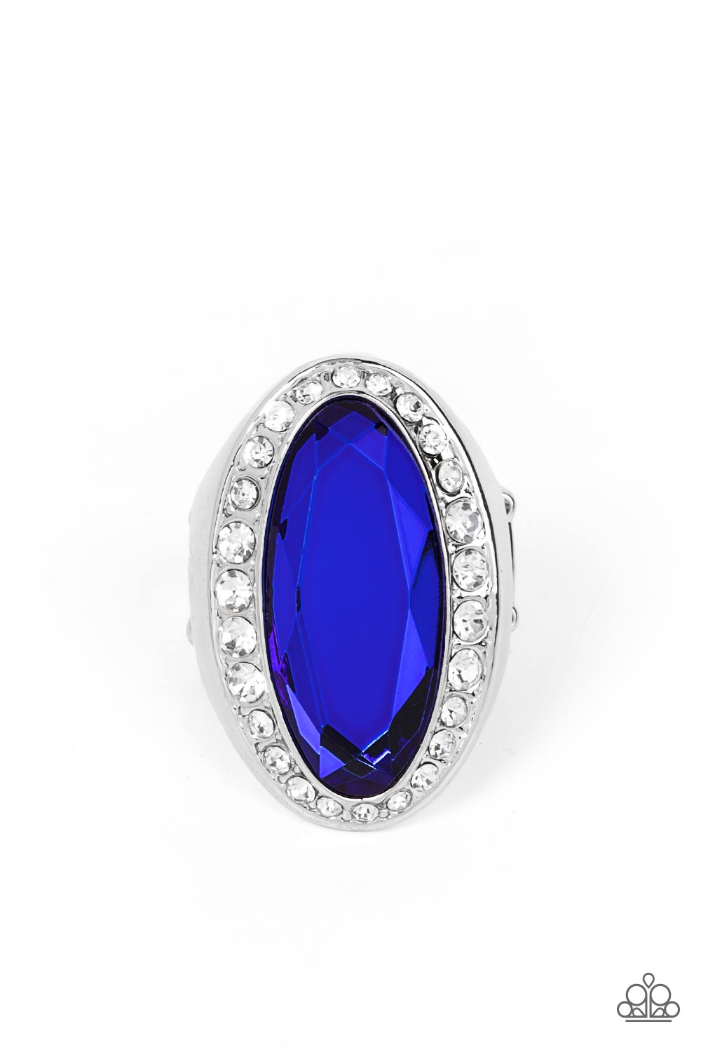 Believe in Bling Blue Rhinestone Ring - Paparazzi Accessories- lightbox - CarasShop.com - Paparazzi Jewelry by Cara Jewels
