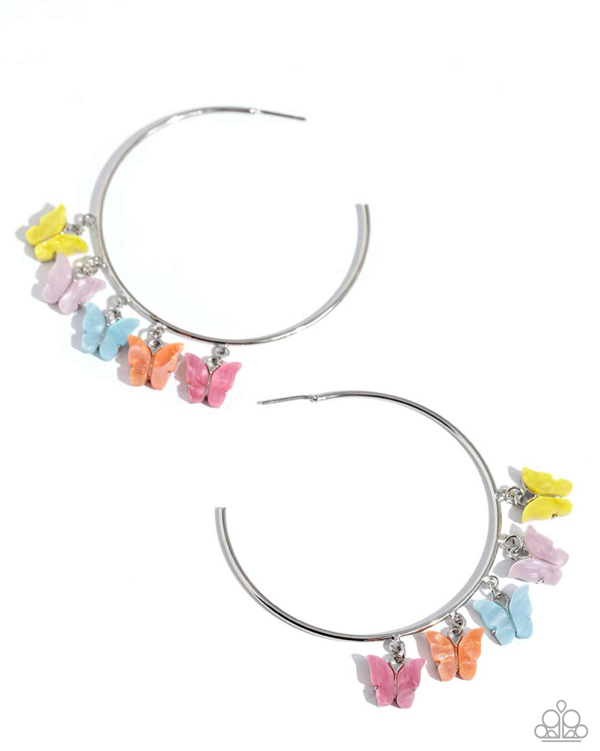 Bemusing Butterflies Multi Hoop Earrings - Paparazzi Accessories- lightbox - CarasShop.com - Paparazzi Jewelry by Cara Jewels