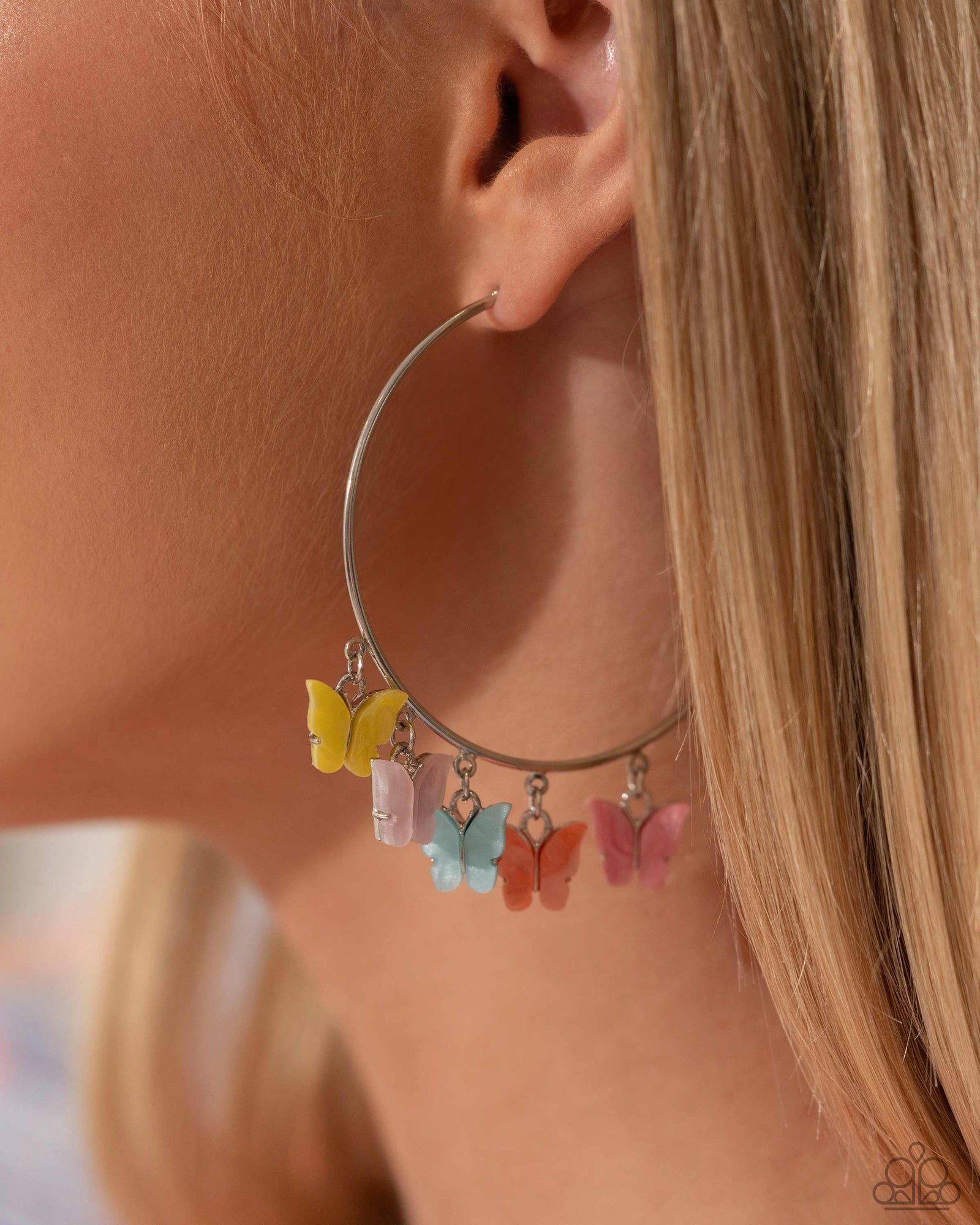 Bemusing Butterflies Multi Hoop Earrings - Paparazzi Accessories- lightbox - CarasShop.com - Paparazzi Jewelry by Cara Jewels