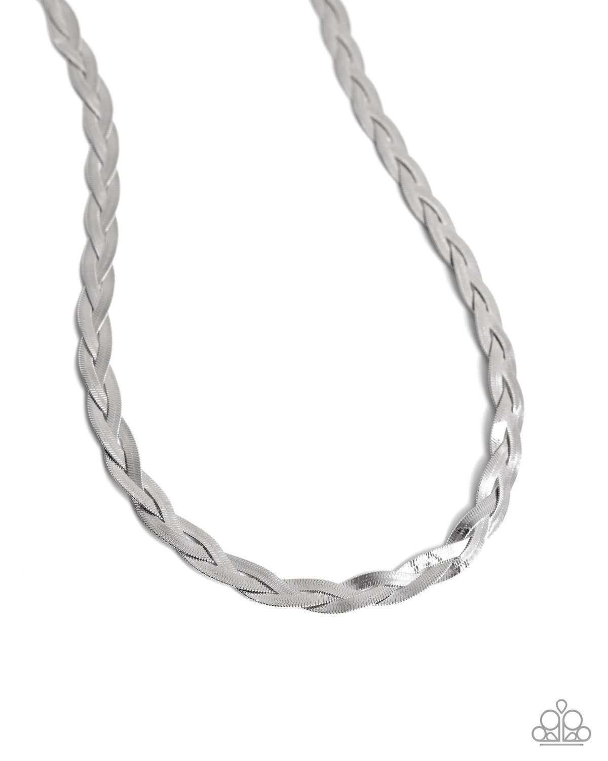 Bewildering Braid Silver Necklace - Paparazzi Accessories- lightbox - CarasShop.com - Paparazzi Jewelry by Cara Jewels