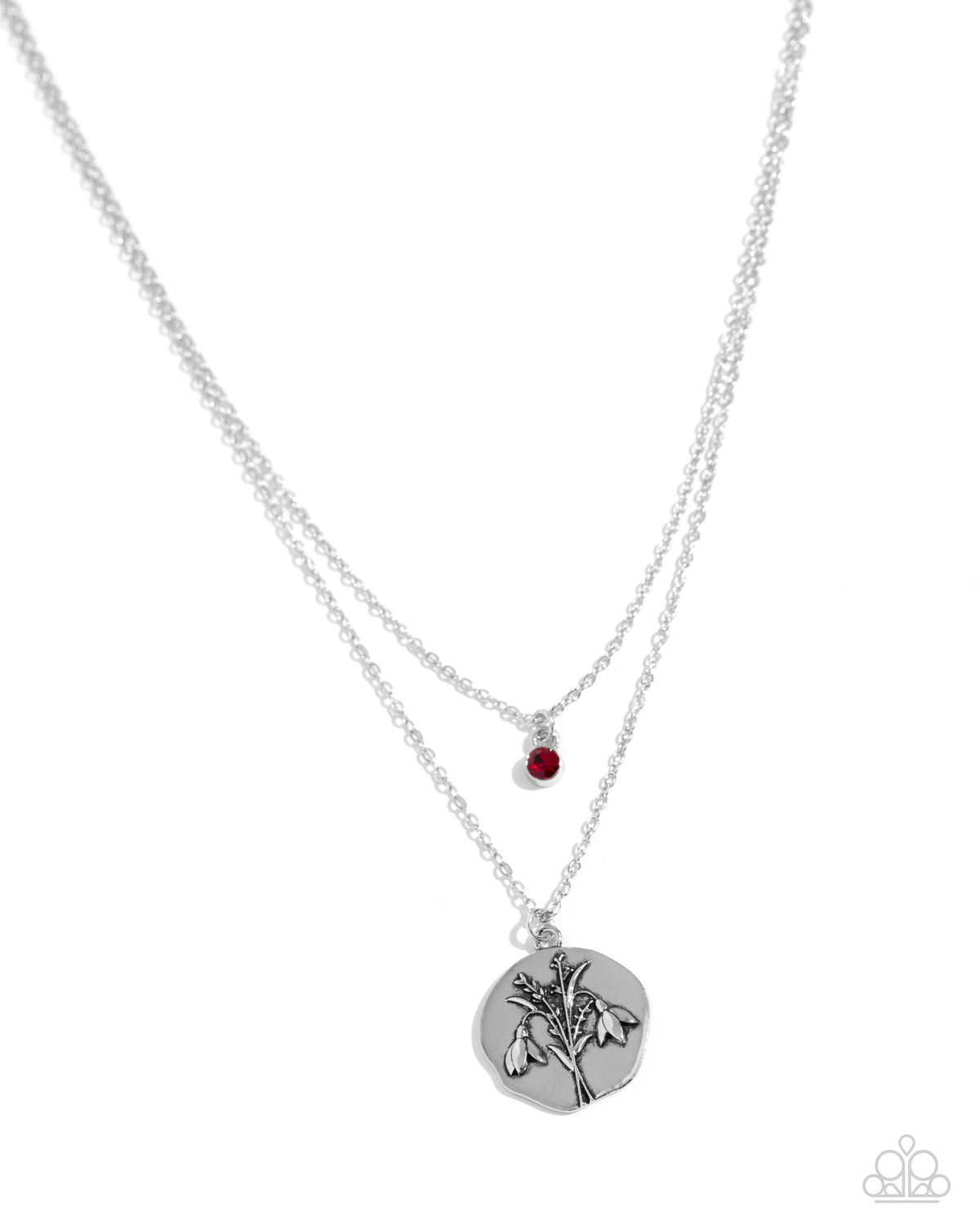Birthstone Beauty (January) Garnet Red Rhinestone Necklace - Paparazzi Accessories- lightbox - CarasShop.com - Paparazzi Jewelry by Cara Jewels