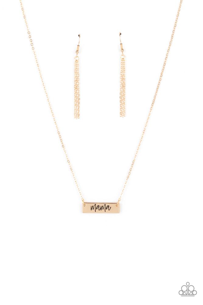 Blessed Mama Gold Necklace - Paparazzi Accessories- lightbox - CarasShop.com - Paparazzi Jewelry by Cara Jewels