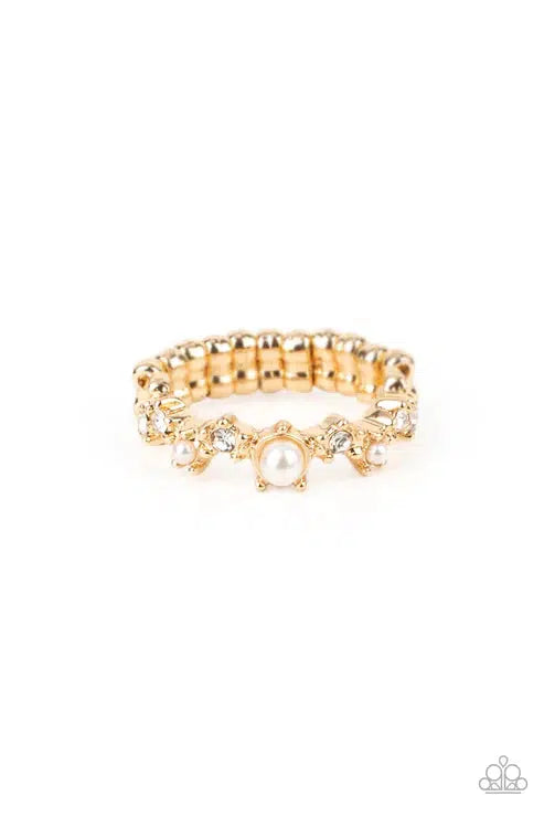 Blissfully Bella Gold Ring - Paparazzi Accessories- lightbox - CarasShop.com - Paparazzi Jewelry by Cara Jewels