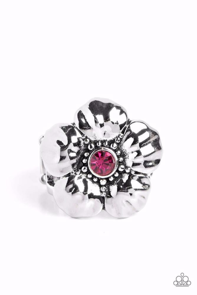 BLOOM BLOOM Pow Pink Ring - Paparazzi Accessories- lightbox - CarasShop.com - Paparazzi Jewelry by Cara Jewels