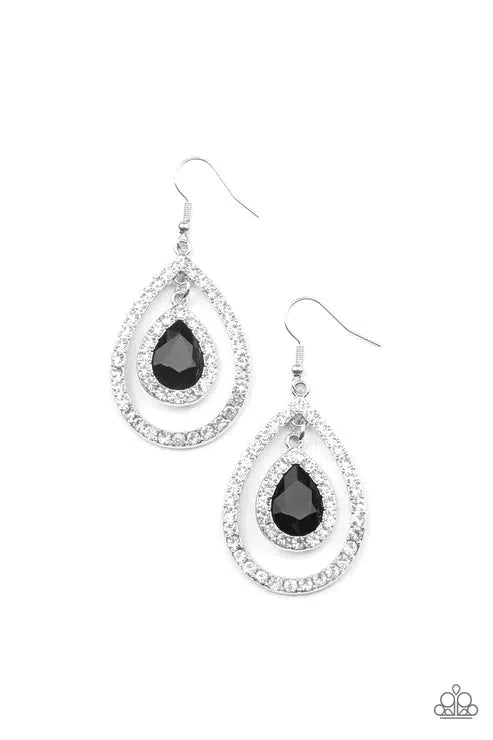 Blushing Bride Black Earrings - Paparazzi Accessories- lightbox - CarasShop.com - Paparazzi Jewelry by Cara Jewels