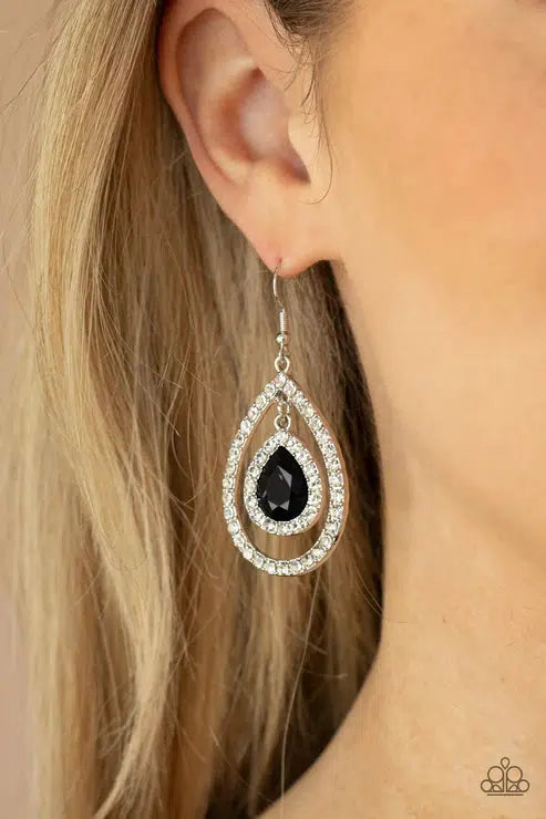 Blushing Bride Black Earrings - Paparazzi Accessories- lightbox - CarasShop.com - Paparazzi Jewelry by Cara Jewels