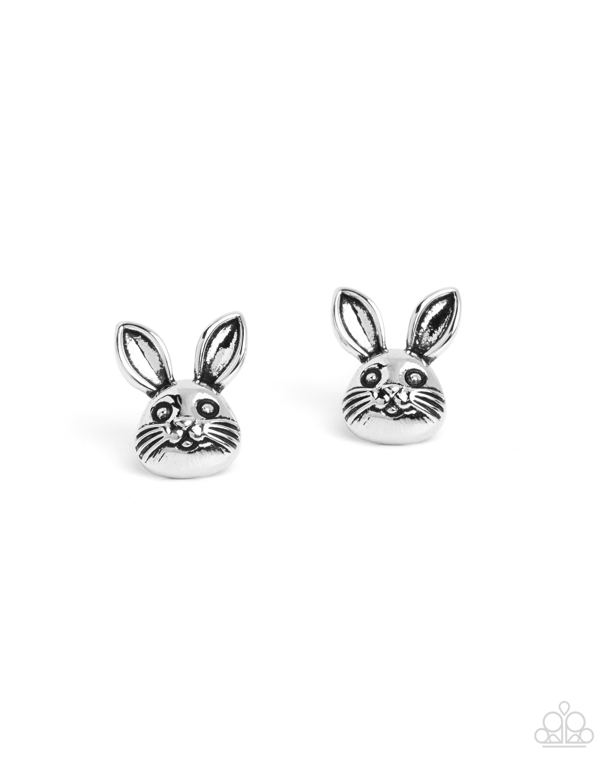 Bodacious Bunny Silver Earrings - Paparazzi Accessories- lightbox - CarasShop.com - Paparazzi Jewelry by Cara Jewels
