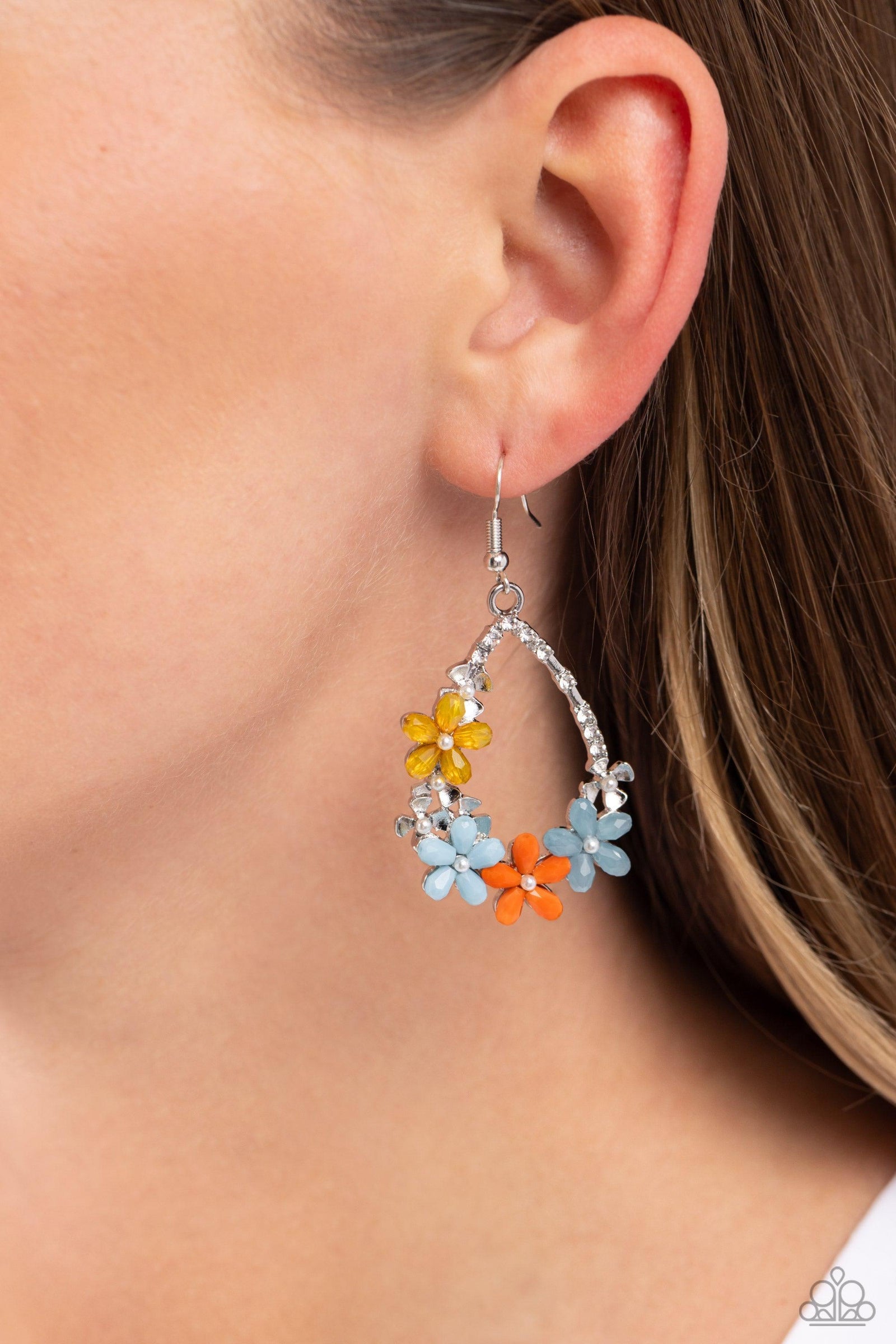 Boisterous Blooms Multi Flower Earrings - Paparazzi Accessories- lightbox - CarasShop.com - Paparazzi Jewelry by Cara Jewels