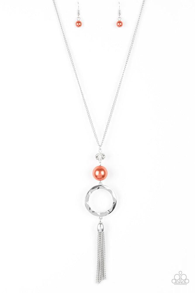 Bold Balancing Act Orange Necklace - Paparazzi Accessories- lightbox - CarasShop.com - Paparazzi Jewelry by Cara Jewels