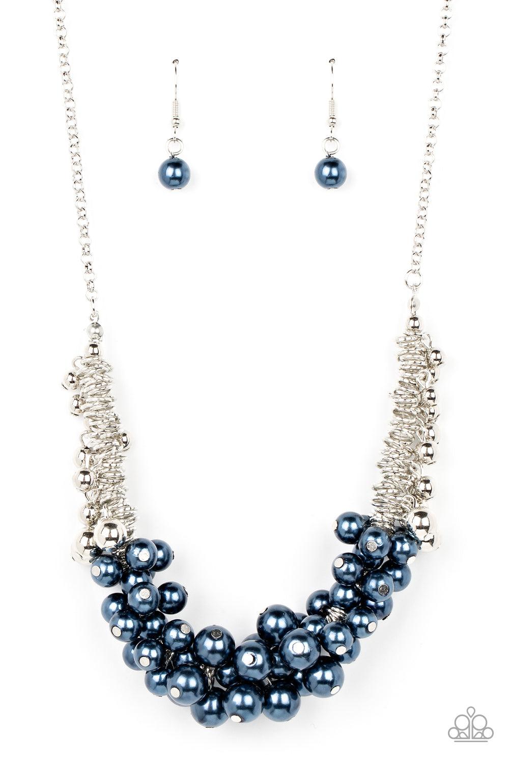 Bonus Points Blue Pearl Necklace - Paparazzi Accessories- lightbox - CarasShop.com - Paparazzi Jewelry by Cara Jewels