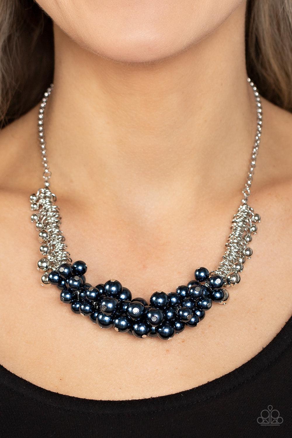 Bonus Points Blue Pearl Necklace - Paparazzi Accessories- lightbox - CarasShop.com - Paparazzi Jewelry by Cara Jewels