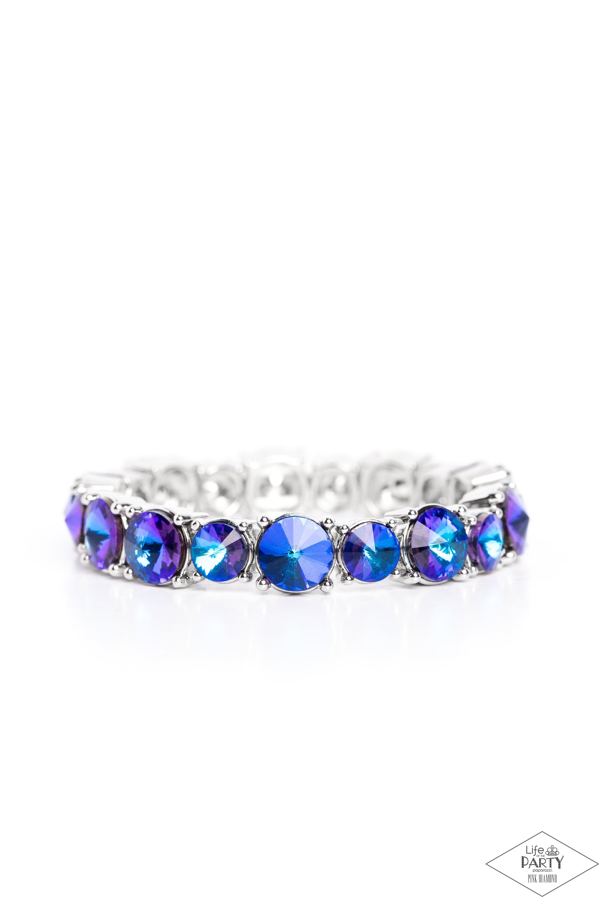 Born To Bedazzle Blue Oil Spill Rhinestone Bracelet - Paparazzi Accessories- lightbox - CarasShop.com - Paparazzi Jewelry by Cara Jewels