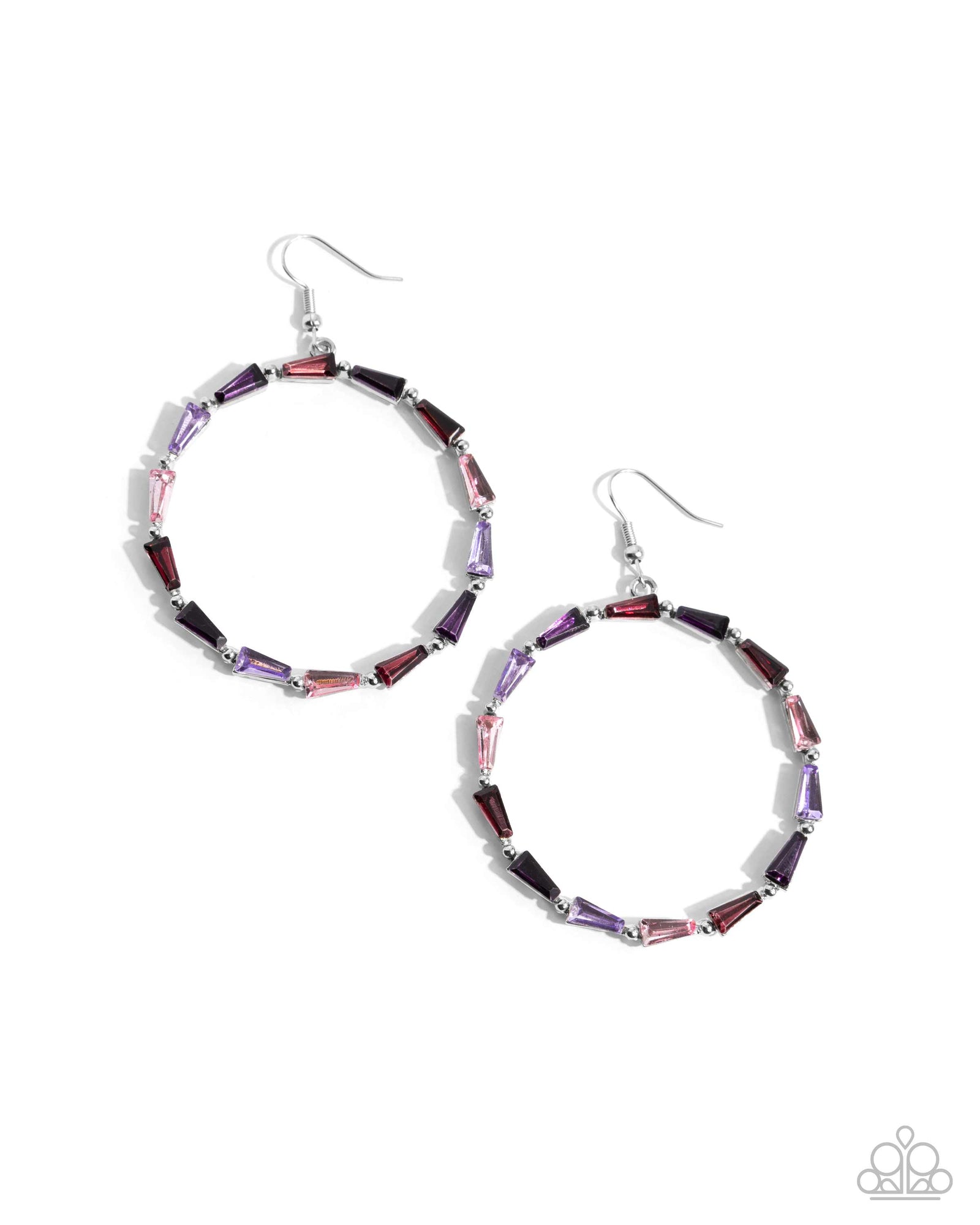 Bounce Around Purple Gem Earrings - Paparazzi Accessories- lightbox - CarasShop.com - Paparazzi Jewelry by Cara Jewels