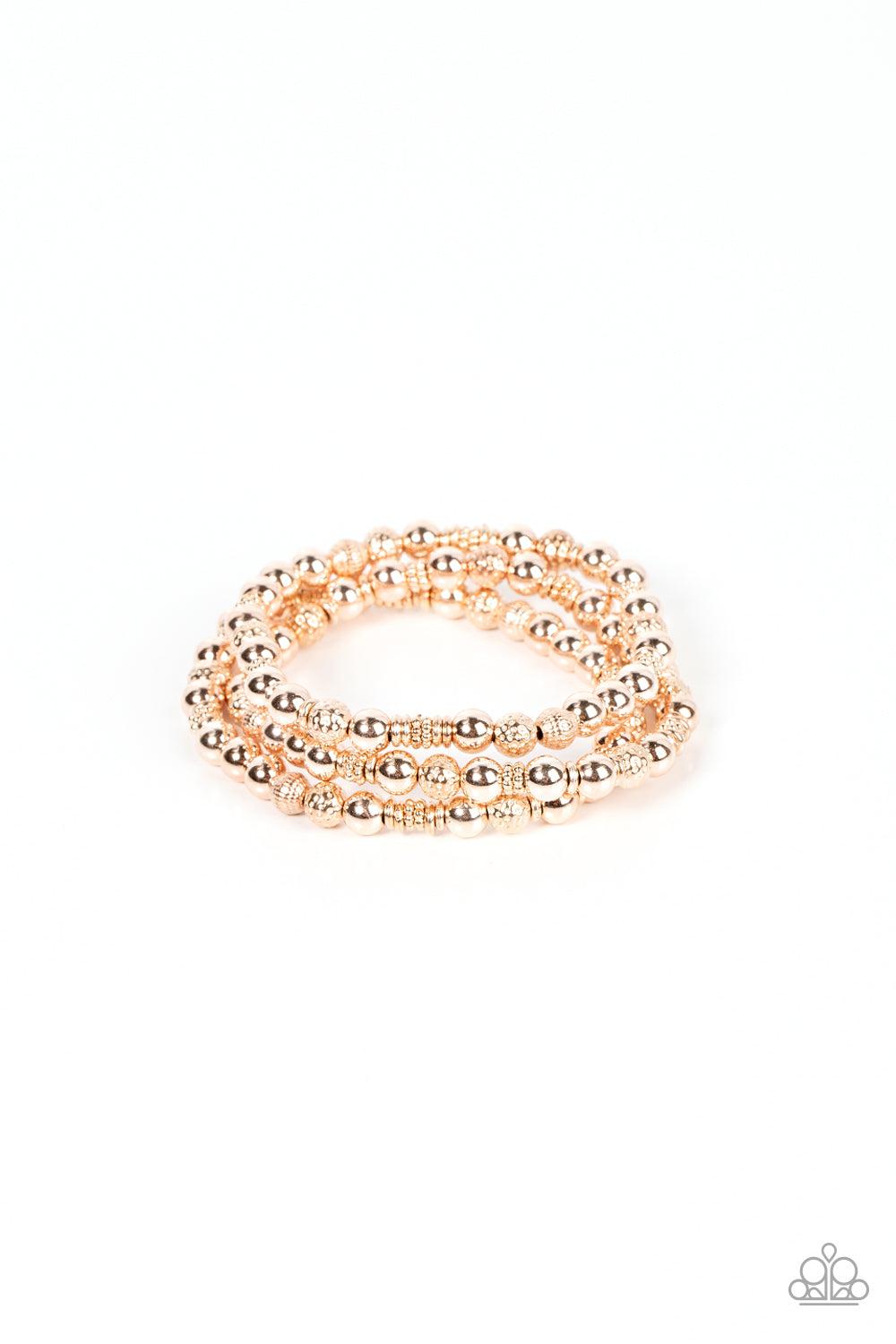 Boundless Boundaries Rose Gold Bracelet - Paparazzi Accessories- lightbox - CarasShop.com - Paparazzi Jewelry by Cara Jewels