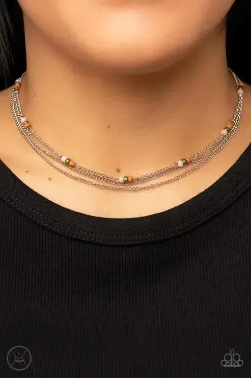 Bountifully Beaded Multi Necklace - Paparazzi Accessories-on model - CarasShop.com - Paparazzi Jewelry by Cara Jewels