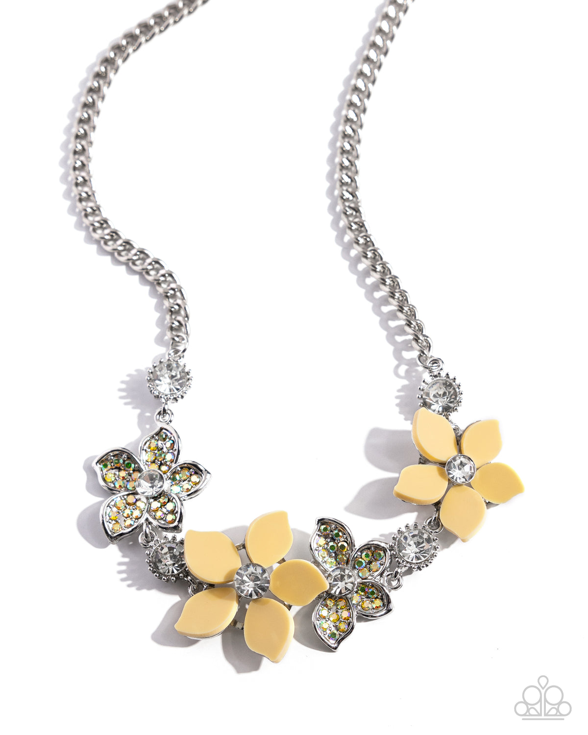 Bouquet Ballad Yellow Flower Necklace - Paparazzi Accessories- lightbox - CarasShop.com - Paparazzi Jewelry by Cara Jewels