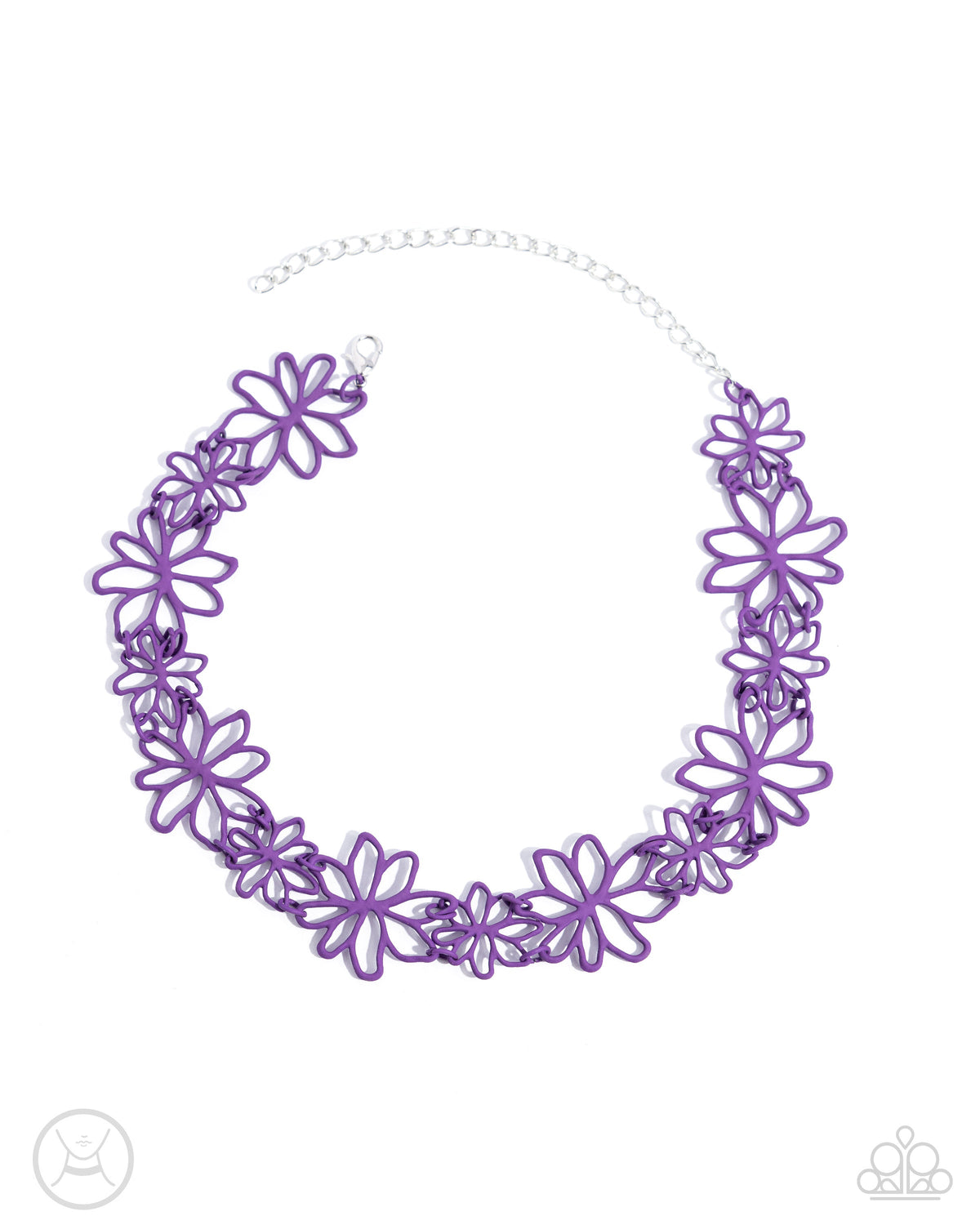 Bouquet Blend Purple Flower Choker Necklace - Paparazzi Accessories- lightbox - CarasShop.com - Paparazzi Jewelry by Cara Jewels