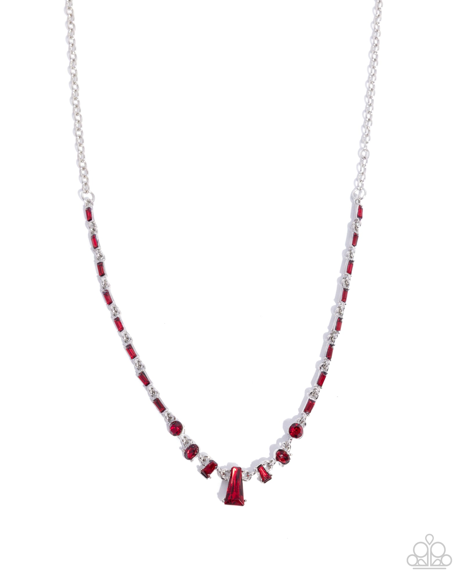 Boyfriends Gift Red Rhinestone Necklace - Paparazzi Accessories- lightbox - CarasShop.com - Paparazzi Jewelry by Cara Jewels