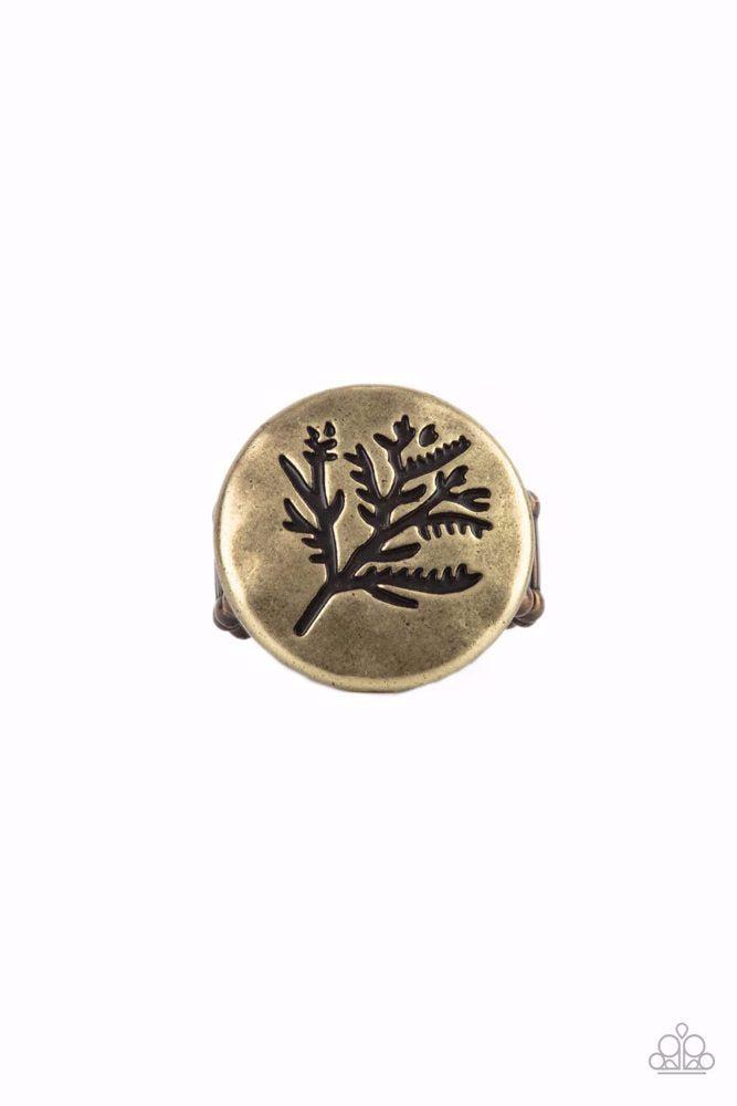Branched Out Beauty Brass Ring - Paparazzi Accessories- lightbox - CarasShop.com - Paparazzi Jewelry by Cara Jewels