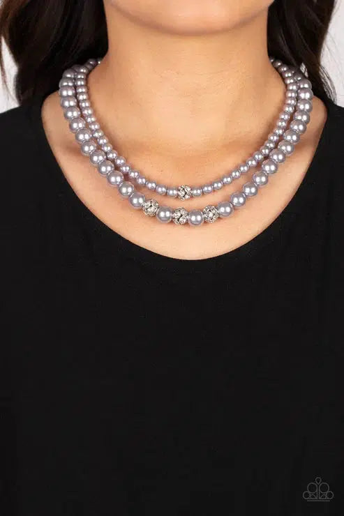 Brilliant Ballerina Silver Necklace - Paparazzi Accessories- lightbox - CarasShop.com - Paparazzi Jewelry by Cara Jewels