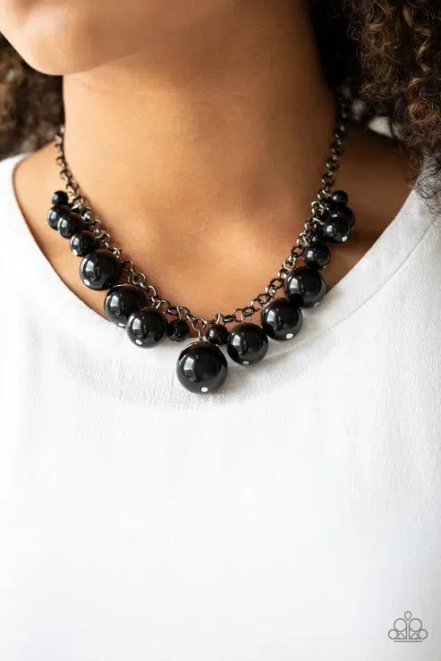 Broadway Belle Black Necklace - Paparazzi Accessories- lightbox - CarasShop.com - Paparazzi Jewelry by Cara Jewels